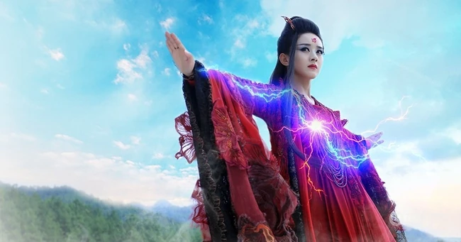 热播剧《花千骨》妖神出世剧照-赵丽颖冷艳红装不怒自威