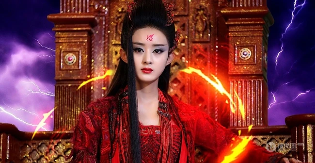 热播剧《花千骨》妖神出世剧照-赵丽颖冷艳红装不怒自威