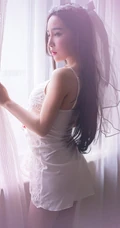 女生模特儿郭芸萌唯美朦胧白裙写真照