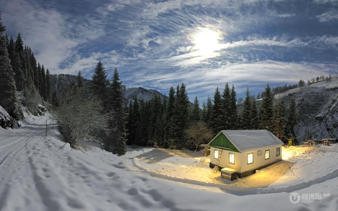 森林里的白雪电脑壁纸下载