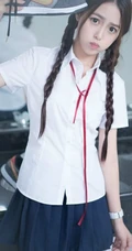 清纯学生妹洗手台写真-那对麻花辫子好可爱