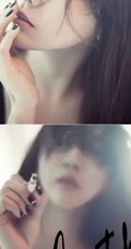 吸烟的女人唯美家居服室内写真照片