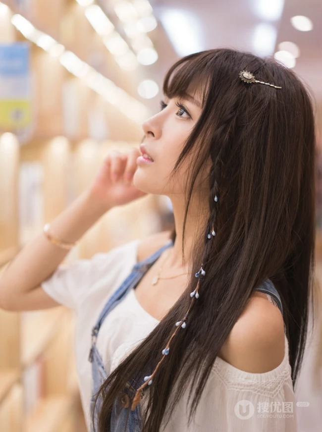 图书馆里的那个纯女生孩 木木休闲写真