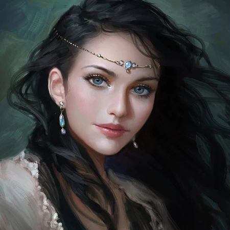 一组唯美欧美女生插画背景图片