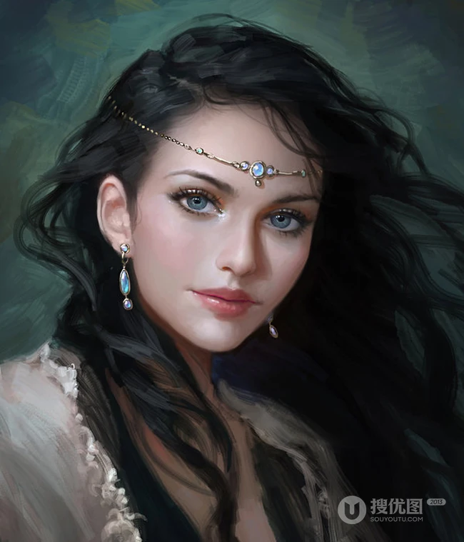 一组唯美欧美女生插画背景图片
