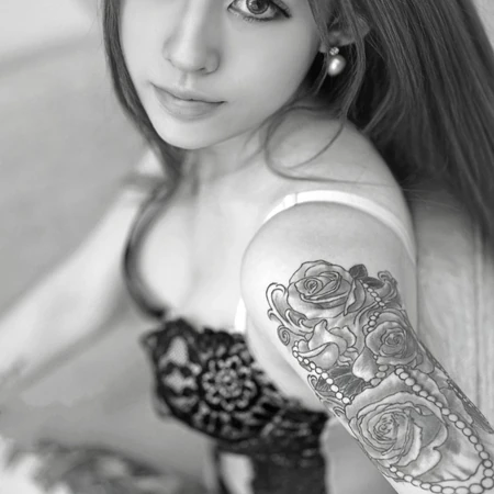 黑白气质-花臂纹身女生Cherry高清黑白写真（二）F嗲囡囡