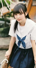 穿校服的可爱学生妹子唯美户外写真