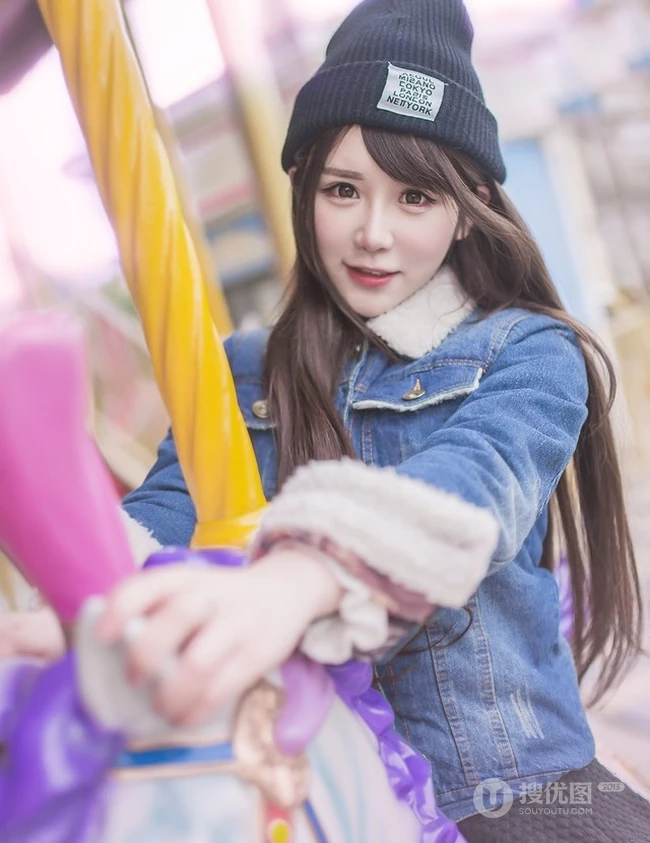 冬季里的游乐场-清纯冬季女生高清写真