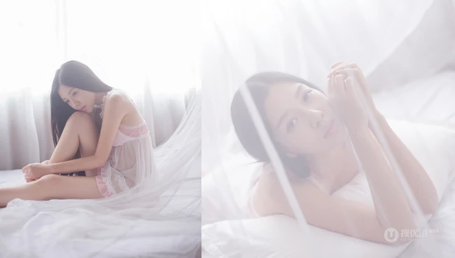轻纱，睡裙，朦胧感-清纯妹妹睡裙室内写真