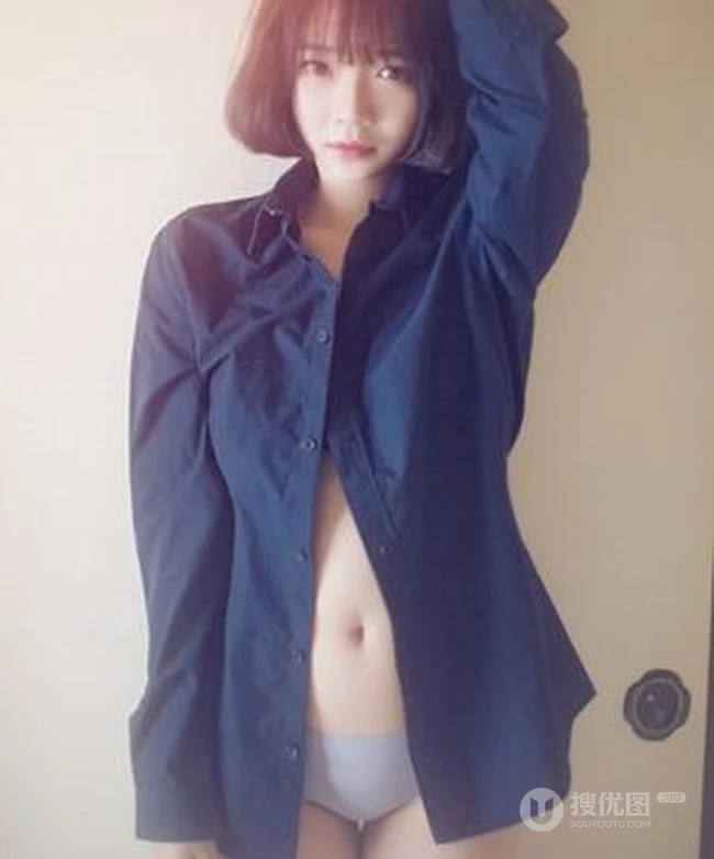 短发家居服少女朦胧清纯唯美室内写真