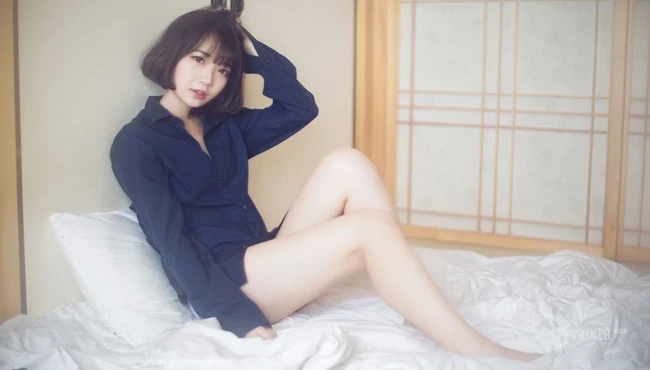 短发家居服少女朦胧清纯唯美室内写真