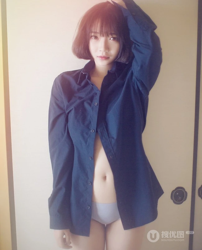 短发家居服少女朦胧清纯唯美室内写真