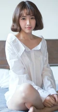 清纯短发气质亚洲女孩怀旧写真-邻家女孩初长成
