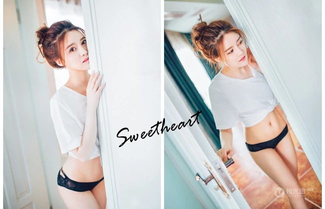 白皙美模高溜MilkCat蕾丝短裤室内写真美图