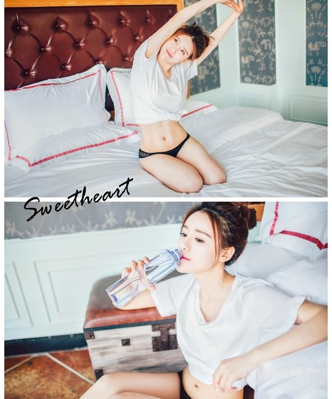 白皙美模高溜MilkCat蕾丝短裤室内写真美图