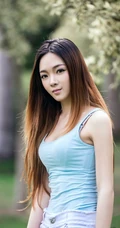 短裤女生模特清新户外写真 头戴球帽笑容怡人