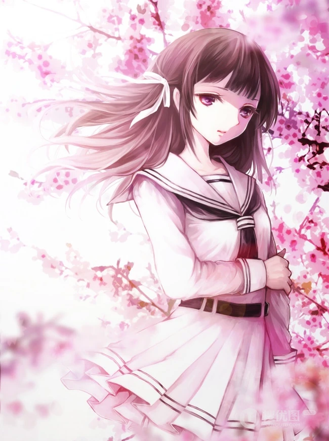 清新个性可爱的二次元少女唯美插画