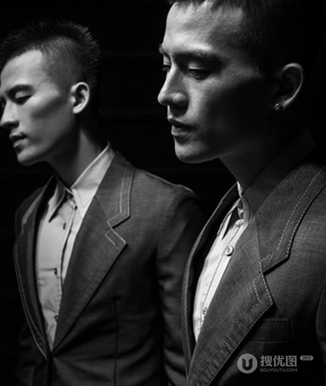欧豪短酷帅发型黑白高清写真-完美诠释硬质真男人