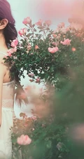 蔷薇花间甜美亚洲少女瑛瑛 唯美户外睡衣写真