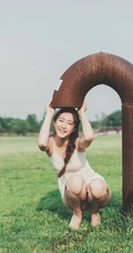蔷薇花间甜美亚洲少女瑛瑛 唯美户外睡衣写真