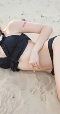 海边沙滩女生 魅妍社嫩模Ashely丽丽泳装气质图片