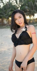 海边沙滩女生 魅妍社嫩模Ashely丽丽泳装气质图片
