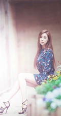 韩国女生金荷律清新连衣短裙写真-首尔森林公园