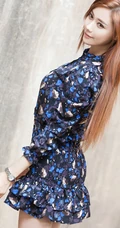 韩国女生金荷律清新连衣短裙写真-首尔森林公园