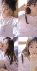 高颜值精选粉嘟嘟少女身材亮眼居家睡衣个人室内写真