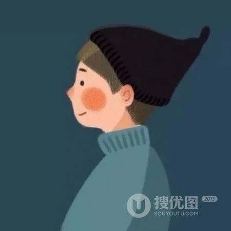 成年成熟男女冬天穿着毛衣的卡通简约版手绘头像
