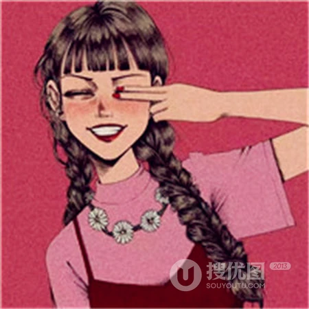 时尚女孩非一般个性潮流，很有感觉的女生手绘头像