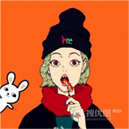时尚女孩非一般个性潮流，很有感觉的女生手绘头像