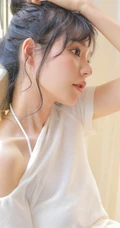 精选小清新白皙线条感少女白衣短T恤好看写真大图