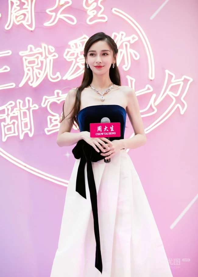 Angelababy首饰代言写真图片，气质礼裙长裙梦幻唯美