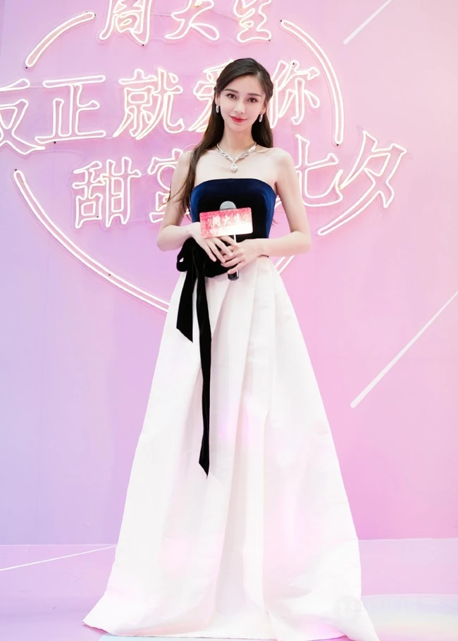 Angelababy首饰代言写真图片，气质礼裙长裙梦幻唯美