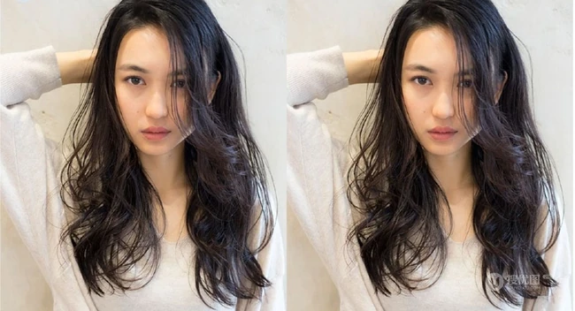 适合鹅蛋脸的侧分长卷发女生妩媚动人发型图片 第2张