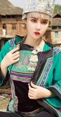 苗族女生爱丽莎山村山寨气质少数名族风写真图片