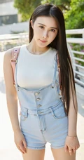 气质匀称大屁股女生陆萱萱紧身牛仔裤街拍写真图片