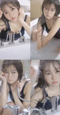 清新泳装少女气质浴室洗澡戏水清透气质写真图片