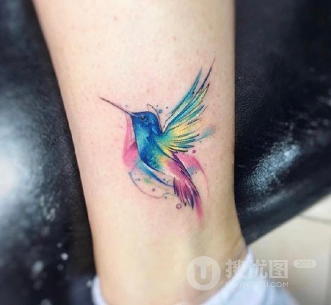 色彩分明的彩色清新手臂小纹身动植物小图案 第7张