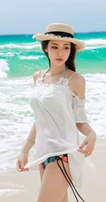 韩国气质女生朴多贤海边沙滩泳装气质诱人写真