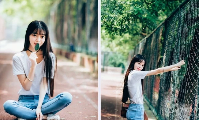 牛仔裤可爱女生怀旧街拍写真 80年代的回忆