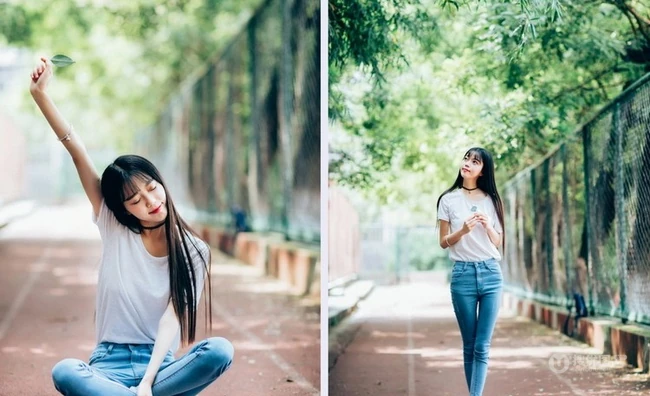 牛仔裤可爱女生怀旧街拍写真 80年代的回忆