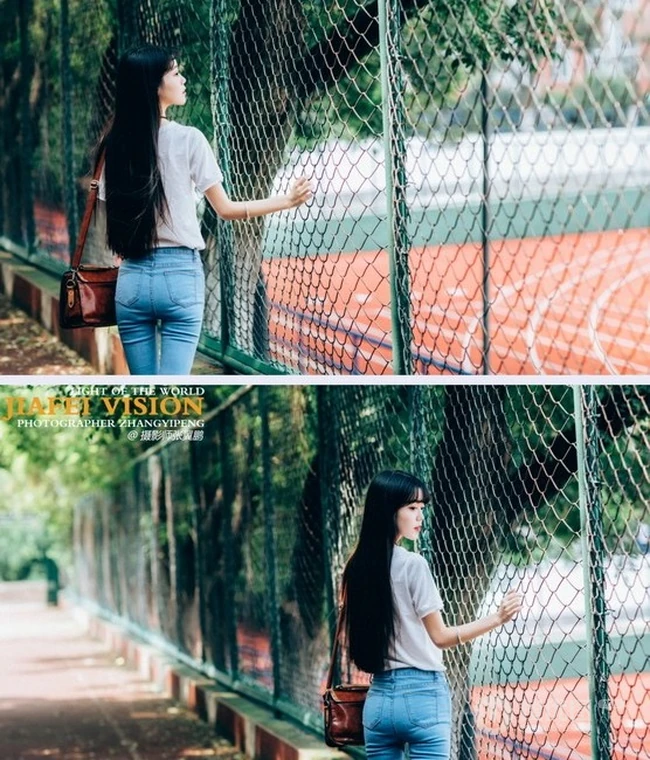 牛仔裤可爱女生怀旧街拍写真 80年代的回忆