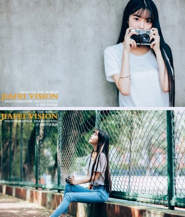 牛仔裤可爱女生怀旧街拍写真 80年代的回忆