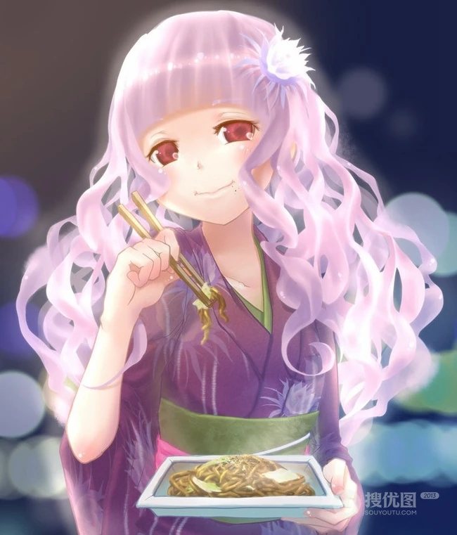 可爱女生图集 人是铁，饭是钢 动漫女生吃的香