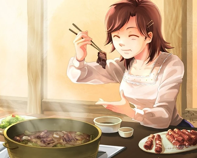 可爱女生图集 人是铁，饭是钢 动漫女生吃的香