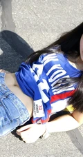 阳光女生宝贝佩佩Cassie紧身短裤街拍图集