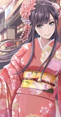 气质柔美日本和服、纸伞动漫少女高清大图