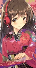 气质柔美日本和服、纸伞动漫少女高清大图
